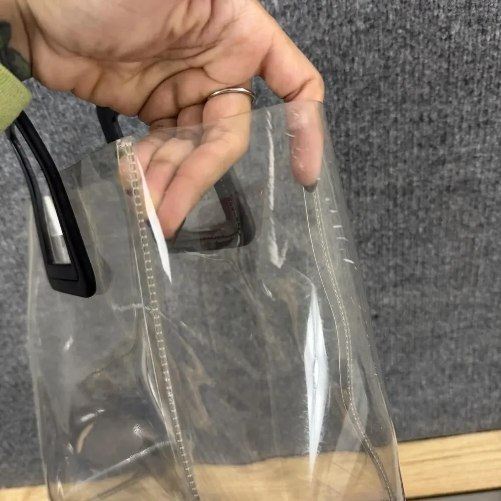 Staud Clear PVC Shirley Tote Top Handle Transparent Casual Summer Resort Chic